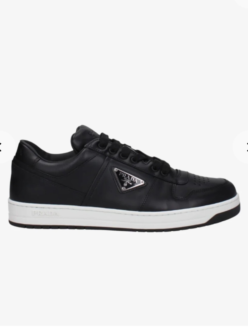 Prada Black Leather Low-Top Sneakers